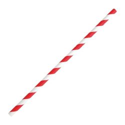 Fiesta Green Compostable Bendy Paper Straws Red Stripes (Pack Of 250)