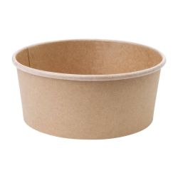 Fiesta Green Compostable Round Kraft Salad Bowls 500ml / 18oz (Pack Of 300)