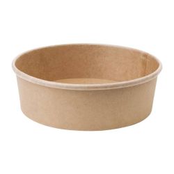 Fiesta Green Compostable Round Kraft Salad Bowls 750ml / 26oz (Pack Of 300)