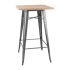 Bolero Bistro Bar Table With Wooden Top Gun Metal (Single)
