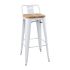 Bolero Bistro Backrest High Stools With Wooden Seat Pad White (Pack Of 4)