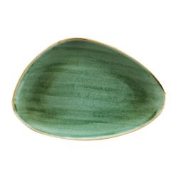 Churchill Stonecast Triangular Chefs Plates 304 X 205mm Samphire Green (Pack Of 6)