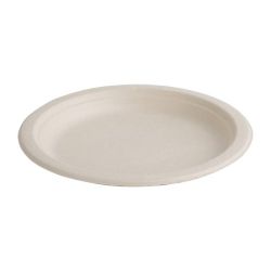 Fiesta Green Compostable Bagasse Round Plates Natural Colour 260mm (Pack Of 50)