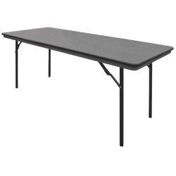 Bolero ABS Rectangular Folding Table Grey 6ft Bolero ABS Rectangular Folding Table Grey 6ft