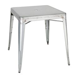 Bolero Bistro Galvanised Steel Square Table 815mm Bolero Bistro Galvanised Steel Square Table 815mm