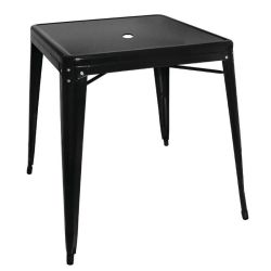 Bolero Bistro Steel Square Table Black 815mm