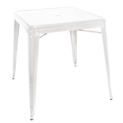 Bolero Bistro Square Steel Table White 668mm
