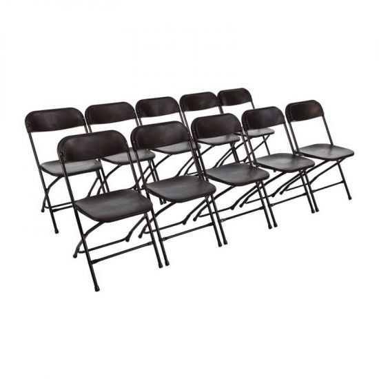 Bolero Folding Chair Black (Pack Of 10) URO GD386