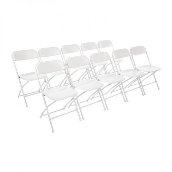 Bolero Folding Chair White (Pack Of 10) URO GD387