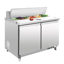 Polar U-Series Double Door Prep Counter Fridge 405Ltr Polar U-Series Double Door Prep Counter Fridge 405Ltr