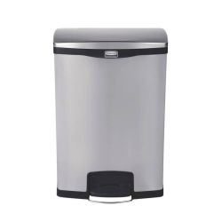 Rubbermaid Slim Jim Front Step On Pedal Bin Stainless Steel 90Ltr