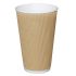 Fiesta Ripple Wall Takeaway Coffee Cups Kraft 455ml / 16oz (Pack Of 500)