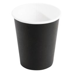 Fiesta Disposable Coffee Cups Single Wall Black 225ml / 8oz (Pack Of 1000)
