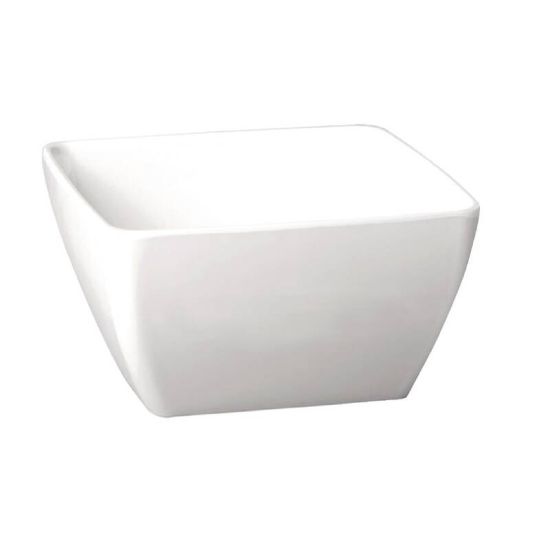 APS Pure Melamine White Square Bowl 125mm URO GF134 APS Pure Melamine White Square Bowl 125mm URO GF134