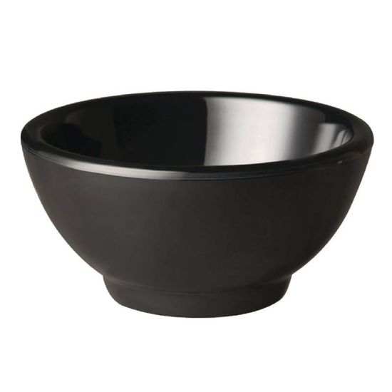 APS Pure Melamine Black Round Mini Bowl 90mm URO GF143 APS Pure Melamine Black Round Mini Bowl 90mm URO GF143