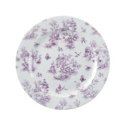 Churchill Vintage Prints Plates Cranberry Toile Print 305mm (Pack Of 6)