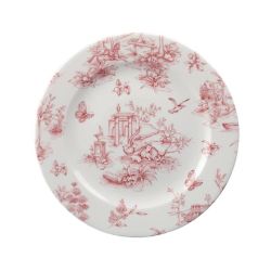 Churchill Vintage Prints Tea Plates Cranberry Toile Print 210mm (Pack Of 6)