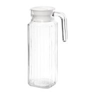 Olympia Ribbed Glass Jugs 1Ltr (Pack of 6)