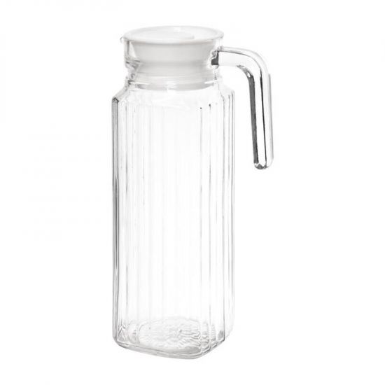 Olympia Ribbed Glass Jugs 1Ltr Box of 6 URO GF922
