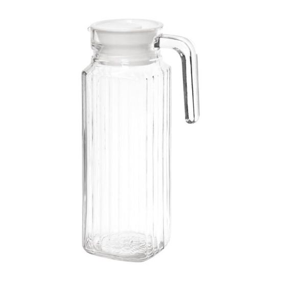 Olympia Ribbed Glass Jugs 1Ltr Box of 6 URO GF922