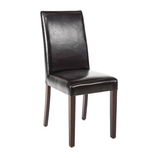 Bolero Faux Leather Dining Chairs Black (Pack Of 2) URO GF954