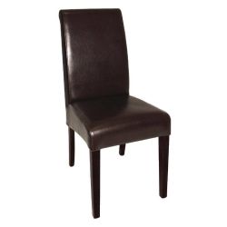 Bolero Curved Back Leather Chairs Dark Brown (Pack of 2) Bolero Curved Back Leather Chairs Dark Brown (Pack of 2)