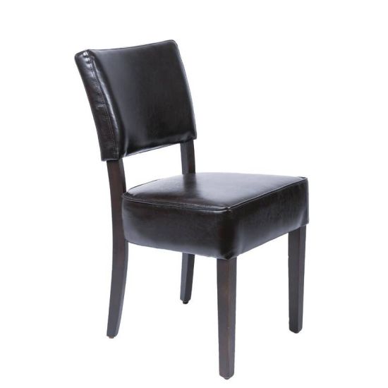 Bolero Chunky Faux Leather Chairs Dark Brown (Pack Of 2) URO GF957 Bolero Chunky Faux Leather Chairs Dark Brown (Pack Of 2) URO GF957
