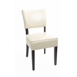 Bolero Chunky Faux Leather Chairs Cream (Pack of 2) Bolero Chunky Faux Leather Chairs Cream (Pack of 2)