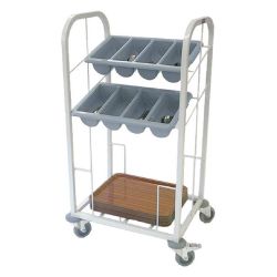 Craven Steel Two Tier Cutlery And Tray Dispense Trolley Craven Steel Two Tier Cutlery And Tray Dispense Trolley