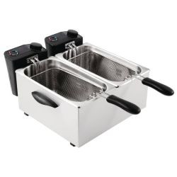 Caterlite Light Duty Twin Tank Twin Basket Countertop Electric Fryer 2x2kW