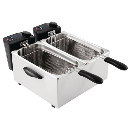 Caterlite Light Duty Double Tank Countertop Fryer 2 X 3.5Ltr URO GG199