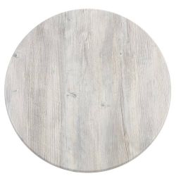 Werzalit Pre-drilled Round Table Top  Ponderosa White 600mm
