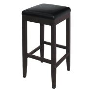 Bolero Faux Leather High Bar Stools Black (Pack of 2)