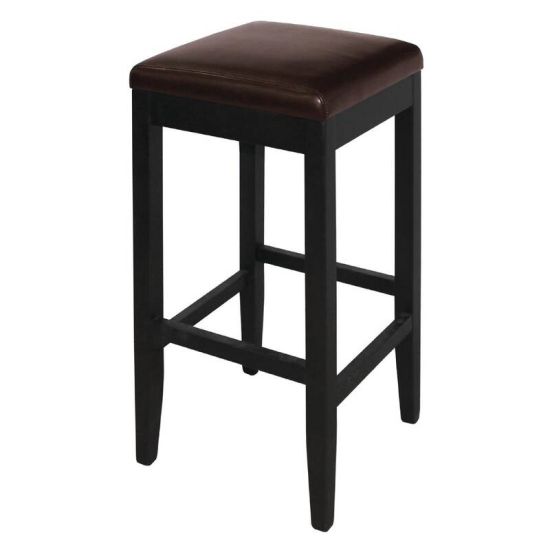 Bolero Faux Leather High Bar Stools Dark Brown (Pack Of 2) URO GG649 Bolero Faux Leather High Bar Stools Dark Brown (Pack Of 2) URO GG649