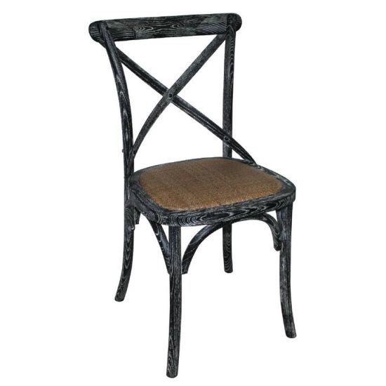 Bolero Black Wooden Dining Chairs With Backrest (Pack Of 2) URO GG654