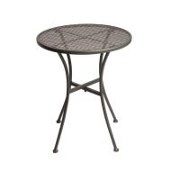 Bolero Grey Steel Patterned Round Bistro Table Grey 600mm