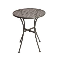Bolero Grey Steel Patterned Round Bistro Table Grey 600mm