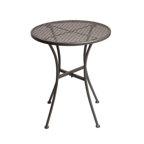 Grey Steel Patterned Round Bistro Table Grey 600mm URO GG703 Grey Steel Patterned Round Bistro Table Grey 600mm URO GG703