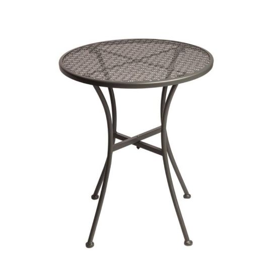 Grey Steel Patterned Round Bistro Table Grey 600mm URO GG703