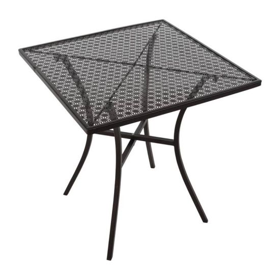 Black Steel Patterned Square Bistro Table 700mm URO GG706 Black Steel Patterned Square Bistro Table 700mm URO GG706