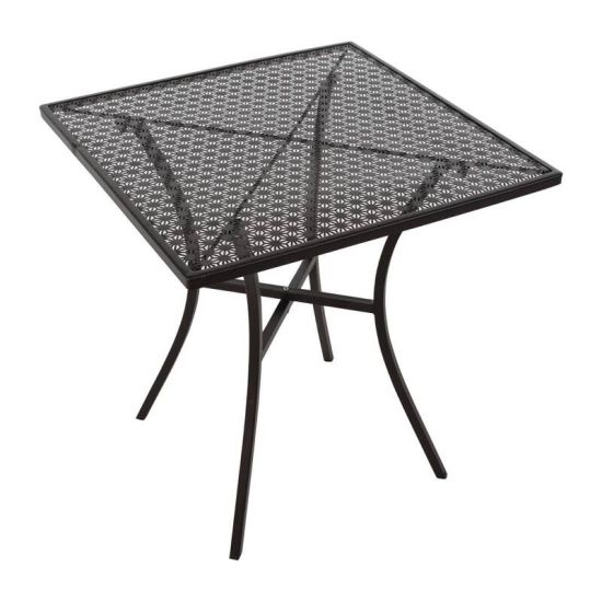 Black Steel Patterned Square Bistro Table 700mm URO GG706