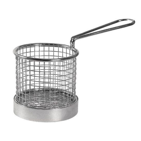Olympia Chip Basket Round With Handle 95mm URO GG875 Olympia Chip Basket Round With Handle 95mm URO GG875