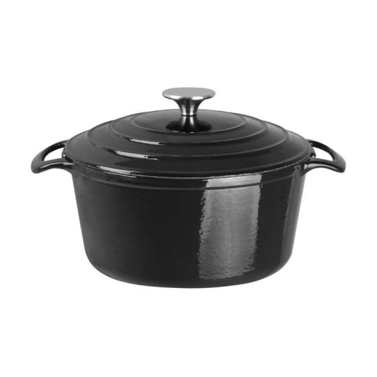 Vogue Black Round Casserole Dish 4Ltr URO GH301 Vogue Black Round Casserole Dish 4Ltr URO GH301