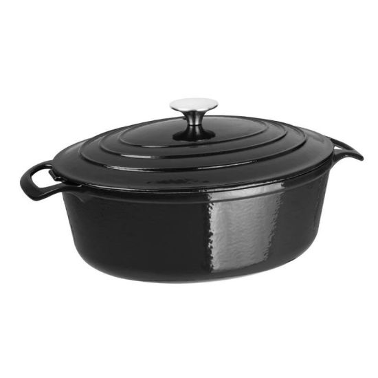 Vogue Black Oval Casserole Dish 5Ltr URO GH306 Vogue Black Oval Casserole Dish 5Ltr URO GH306