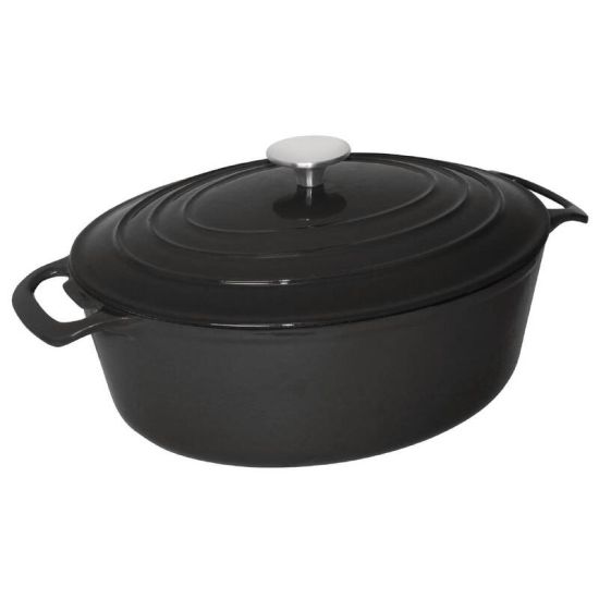 Vogue Black Oval Casserole Dish 6Ltr URO GH310 Vogue Black Oval Casserole Dish 6Ltr URO GH310
