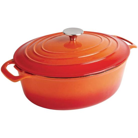 Vogue Orange Oval Casserole Dish 5Ltr URO GH311 Vogue Orange Oval Casserole Dish 5Ltr URO GH311