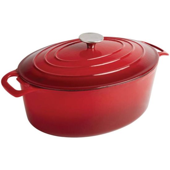Vogue Red Oval Casserole Dish 5Ltr URO GH313 Vogue Red Oval Casserole Dish 5Ltr URO GH313