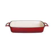 Vogue Red Rectangular Cast Iron Dish 1.8Ltr