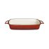Vogue Red Rectangular Cast Iron Dish 2.8Ltr