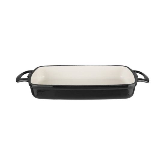 Vogue Black Rectangular Cast Iron Dish 1.8Ltr URO GH323